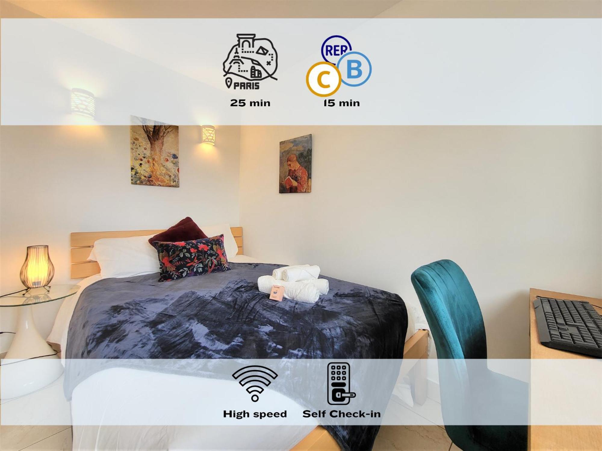 Le Prasino - Paisible Appartement Proche Rer - Bail Mobilite Massy  Eksteriør billede